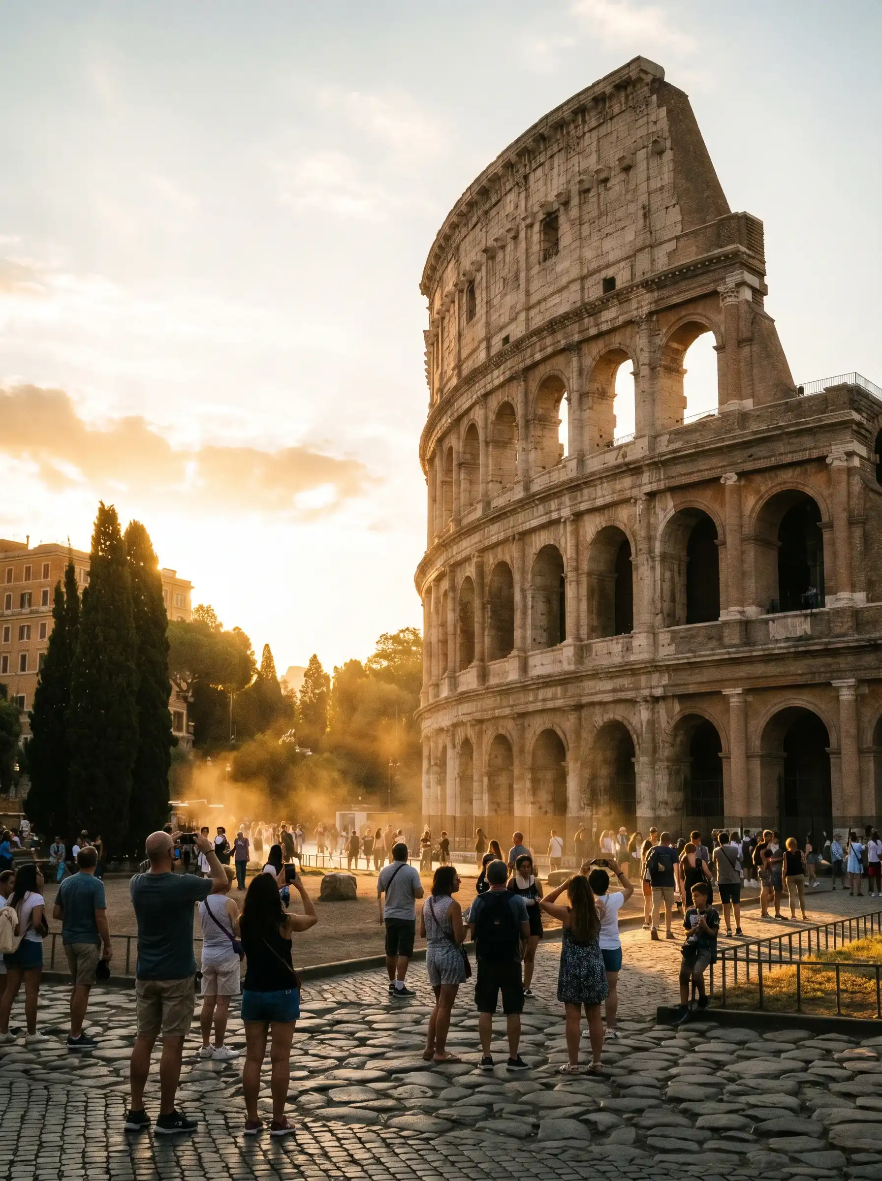 The Colosseum in Rome at golden hour